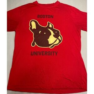 Boston University BU Terriers T-Shirt Mens Medium Red Mascot Rhett Graphic Tee